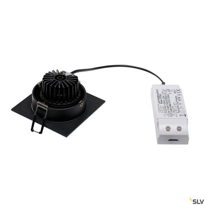 SLV NEW TRIA DL SQUARE Set Downlight, mattschwarz, 6W, 38°,2700K,inkl. Treiber,Clipf.