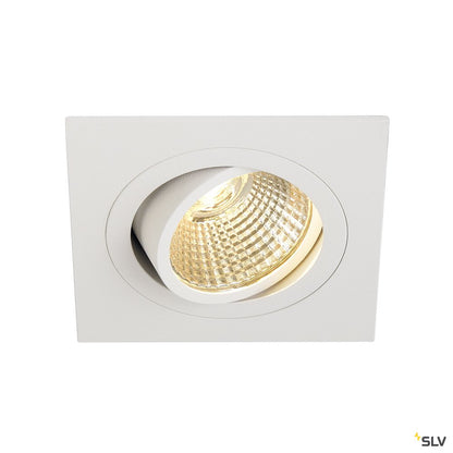 SLV NEW TRIA LED DL SQUARE Set, Downlight, mattweiss, 6W, 38°, 2700K, inkl. Treiber, Clipfed.