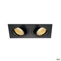 SLV NEW TRIA 2 DL SQUARE Set Downlight, mattschwarz, 2x6W, 38°,2700K,inkl. Treiber,Clipf.