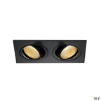SLV NEW TRIA 2 DL SQUARE Set Downlight, mattschwarz, 2x6W, 38°,2700K,inkl. Treiber,Clipf.