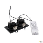 SLV NEW TRIA 2 DL SQUARE Set Downlight, mattschwarz, 2x6W, 38°,2700K,inkl. Treiber,Clipf.