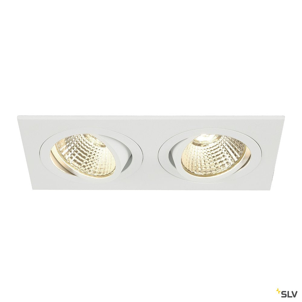 SLV NEW TRIA II LED DL SQUARE Set, mattweiss, 2x6W, 38°, 2700K, inkl. Treiber, Clipfed.