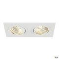 SLV NEW TRIA II LED DL SQUARE Set, mattweiss, 2x6W, 38°, 2700K, inkl. Treiber, Clipfed.