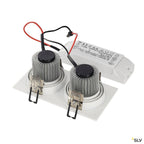 SLV NEW TRIA II LED DL SQUARE Set, mattweiss, 2x6W, 38°, 2700K, inkl. Treiber, Clipfed.