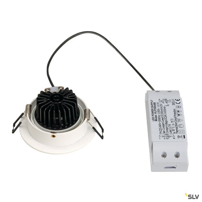 SLV NEW TRIA LED DL ROUND Set, Downlight, mattweiss, 6W, 38°, 3000K, inkl. Treiber, Clipfed.