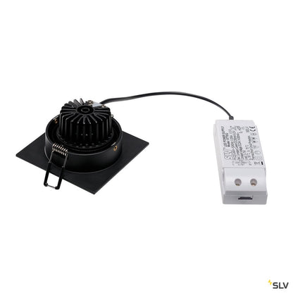 SLV NEW TRIA DL SQUARE Set Downlight, mattschwarz, 6W, 38°,3000K,inkl. Treiber,Clipf.