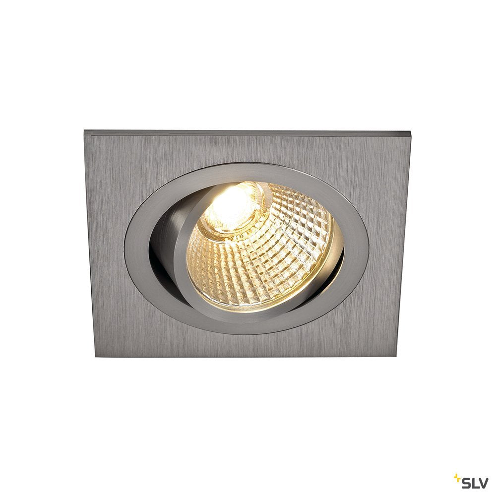 SLV NEW TRIA LED DL SQUARE Set, Downlight, alu-brushed,6W,38°, 3000K, inkl. Treiber, Clipfed.