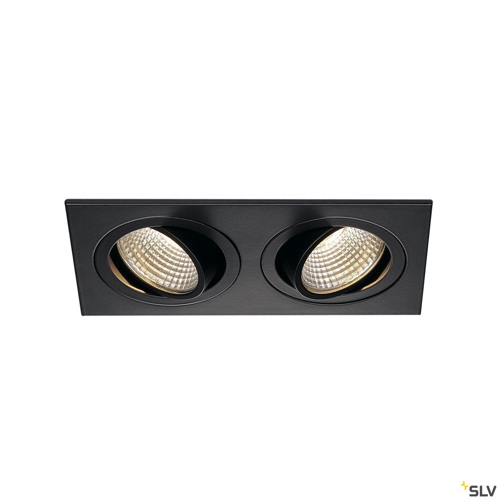 SLV NEW TRIA 2 DL SQUARE Set Downlight, mattschwarz, 2x6W, 38°,3000K,inkl. Treiber,Clipf.