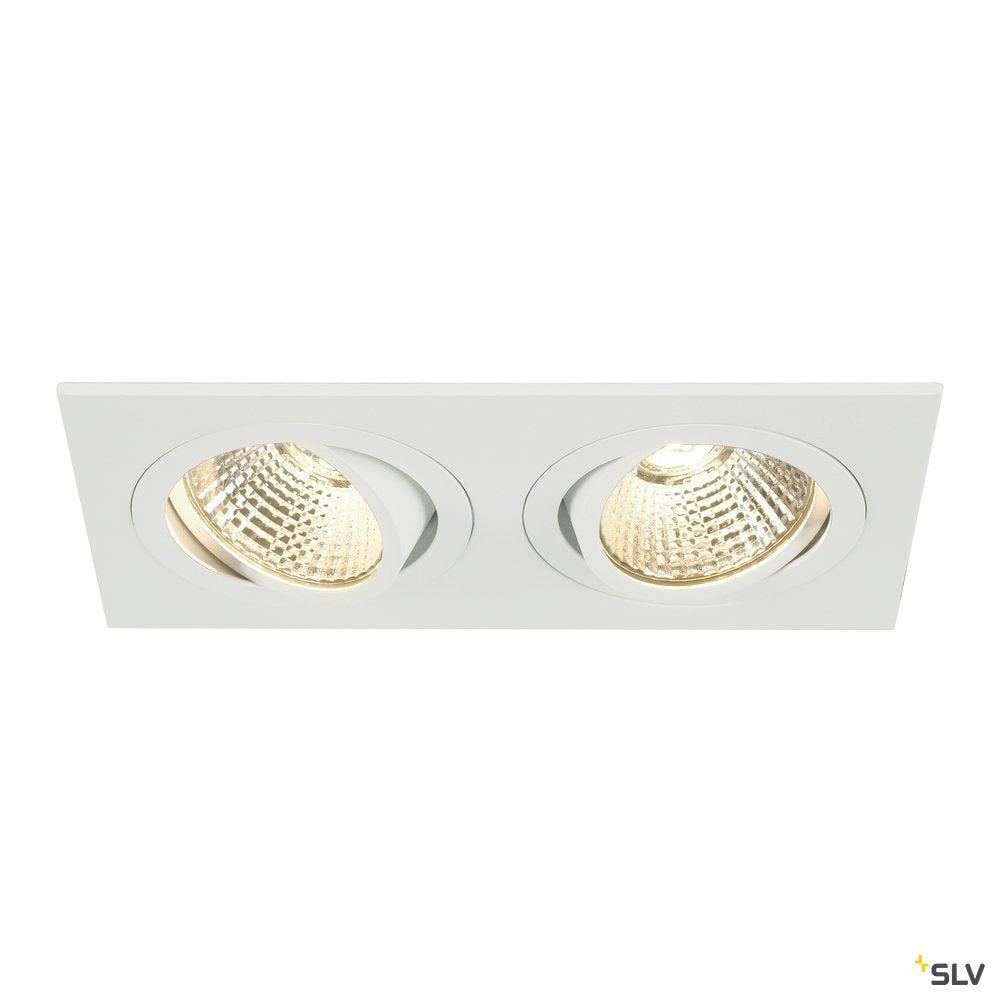 SLV NEW TRIA II LED DL SQUARE Set, mattweiss, 2x6W, 38°, 3000K, inkl. Treiber, Clipfed.