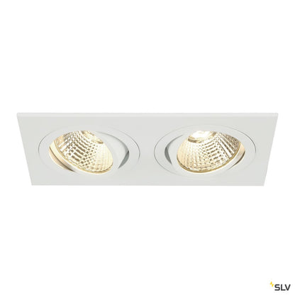 SLV NEW TRIA II LED DL SQUARE Set, mattweiss, 2x6W, 38°, 3000K, inkl. Treiber, Clipfed.