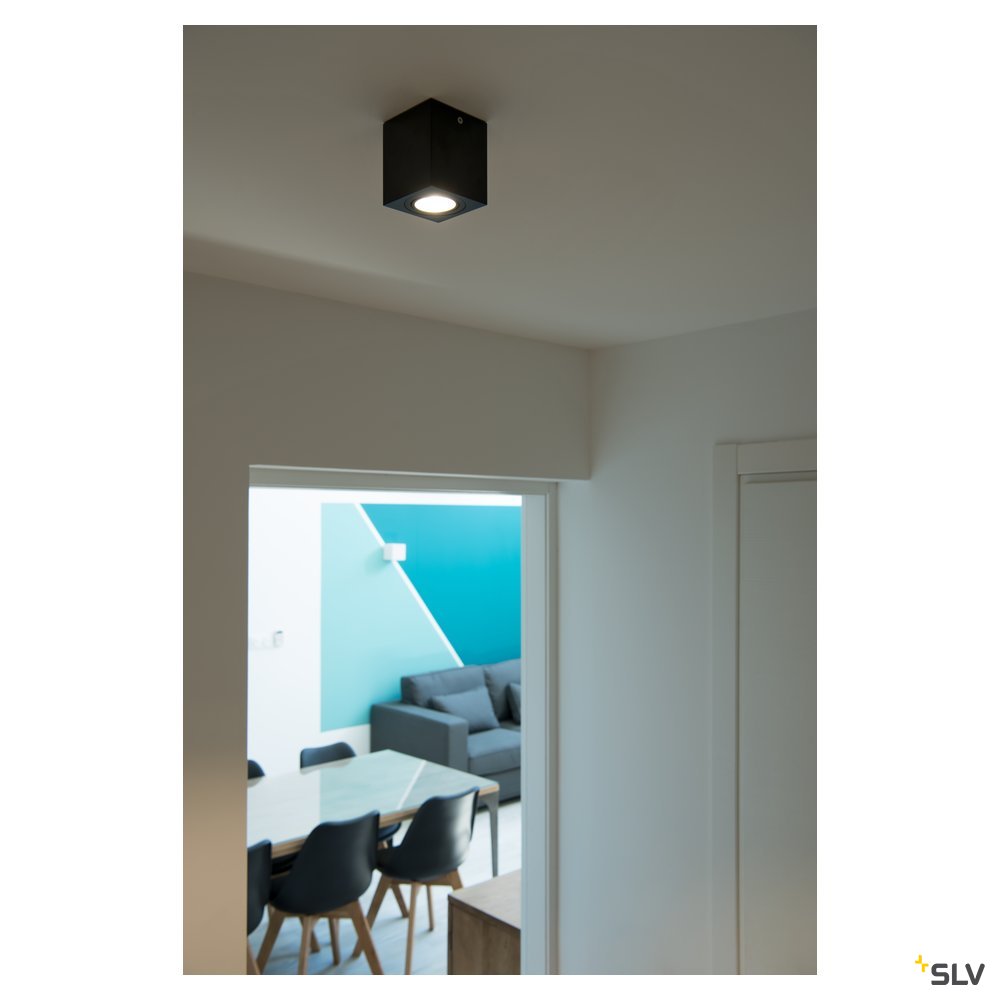 SLV TRILEDO SQUARE CL Aufbau- downlight, mattschwarz, LED, 6W, 38°, 3000K, inkl. Treiber
