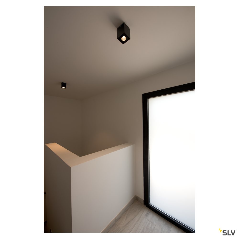 SLV TRILEDO SQUARE CL Aufbau- downlight, mattschwarz, LED, 6W, 38°, 3000K, inkl. Treiber