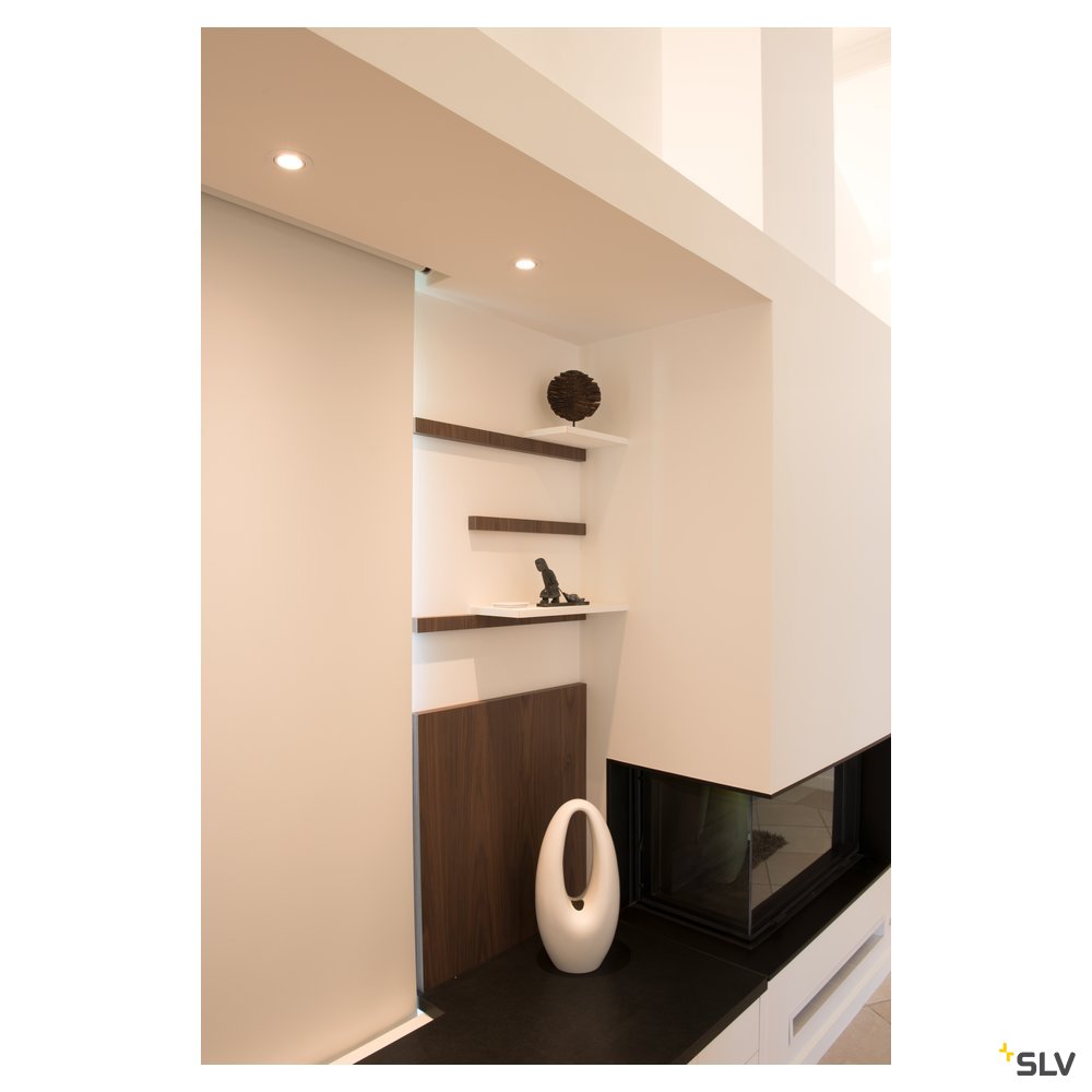 SLV NEW TRIA LED 3W DL ROUND Set, Downlight, mattweiss, 38°, 3000K, inkl. Treiber, Clipfed.