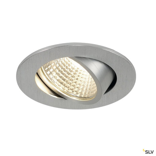 SLV NEW TRIA LED 3W DL ROUND Set, Downlight, alu-brushed, 38°, 3000K, inkl. Treiber, Clipfed.