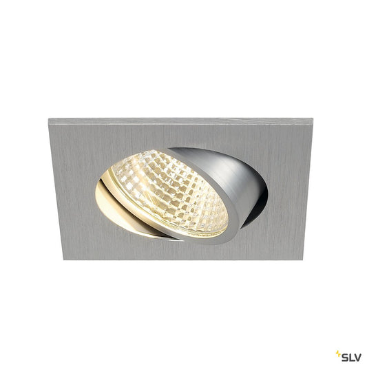 SLV NEW TRIA LED 3W DL SQUARE Set, Downlight, alu-brushed, 38°, 3000K, inkl. Treiber, Clipfed.