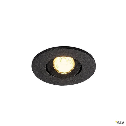 SLV NEW TRIA MINI DL ROUND Set Downlight, mattschwarz, 30°, 3000K, inkl. Treiber, Clipfed.