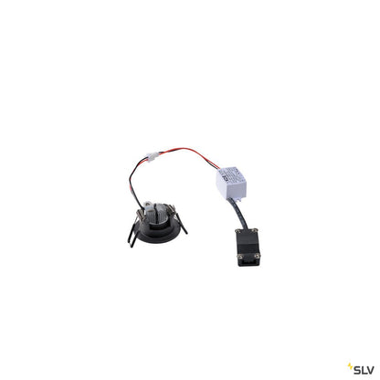 SLV NEW TRIA MINI DL ROUND Set Downlight, mattschwarz, 30°, 3000K, inkl. Treiber, Clipfed.