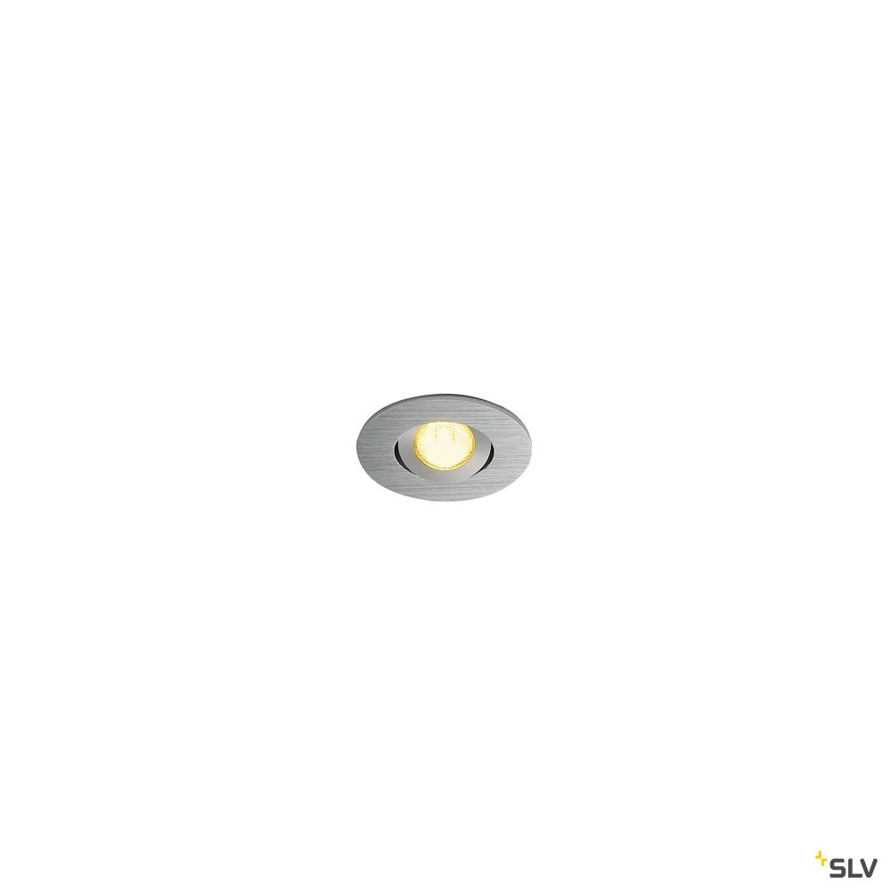 SLV NEW TRIA MINI DL ROUND Set Downlight, alu-brushed, 30°, 3000K, inkl. Treiber, Clipfed.
