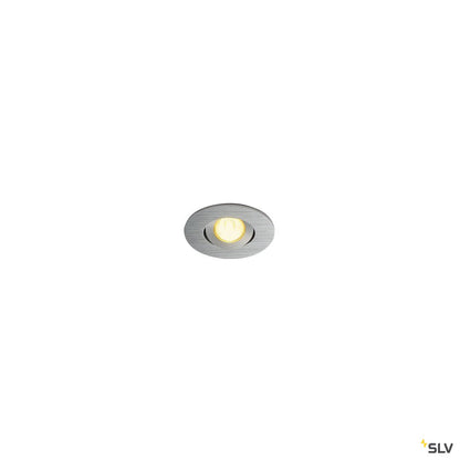 SLV NEW TRIA MINI DL ROUND Set Downlight, alu-brushed, 30°, 3000K, inkl. Treiber, Clipfed.