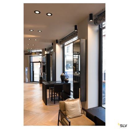 SLV SUPROS DL Deckeneinbauleuchte, rund, schwarz, 3000lm, 3000K, SLM LED, 60° Reflektor