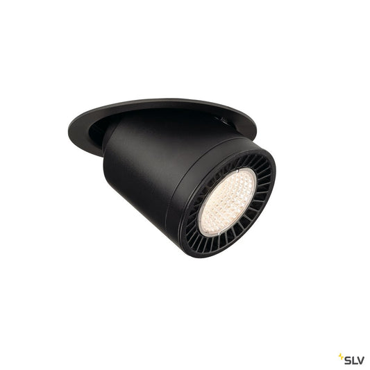 SLV SUPROS MOVE Deckeneinbau- leuchte, rund, schwarz, 3000lm 3000K, SLM LED, 60° Reflektor
