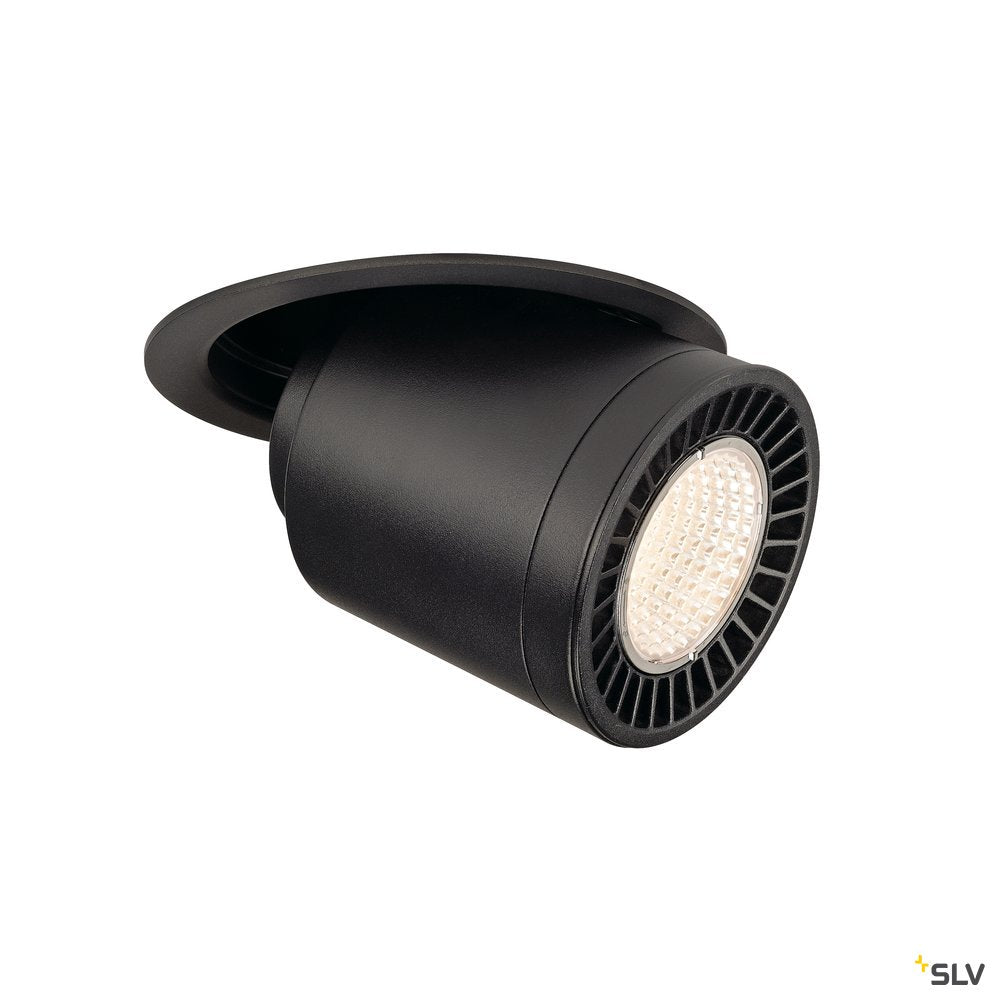 SLV SUPROS MOVE Deckeneinbau- leuchte, rund, schwarz, 3000lm 3000K, SLM LED, 60° Reflektor