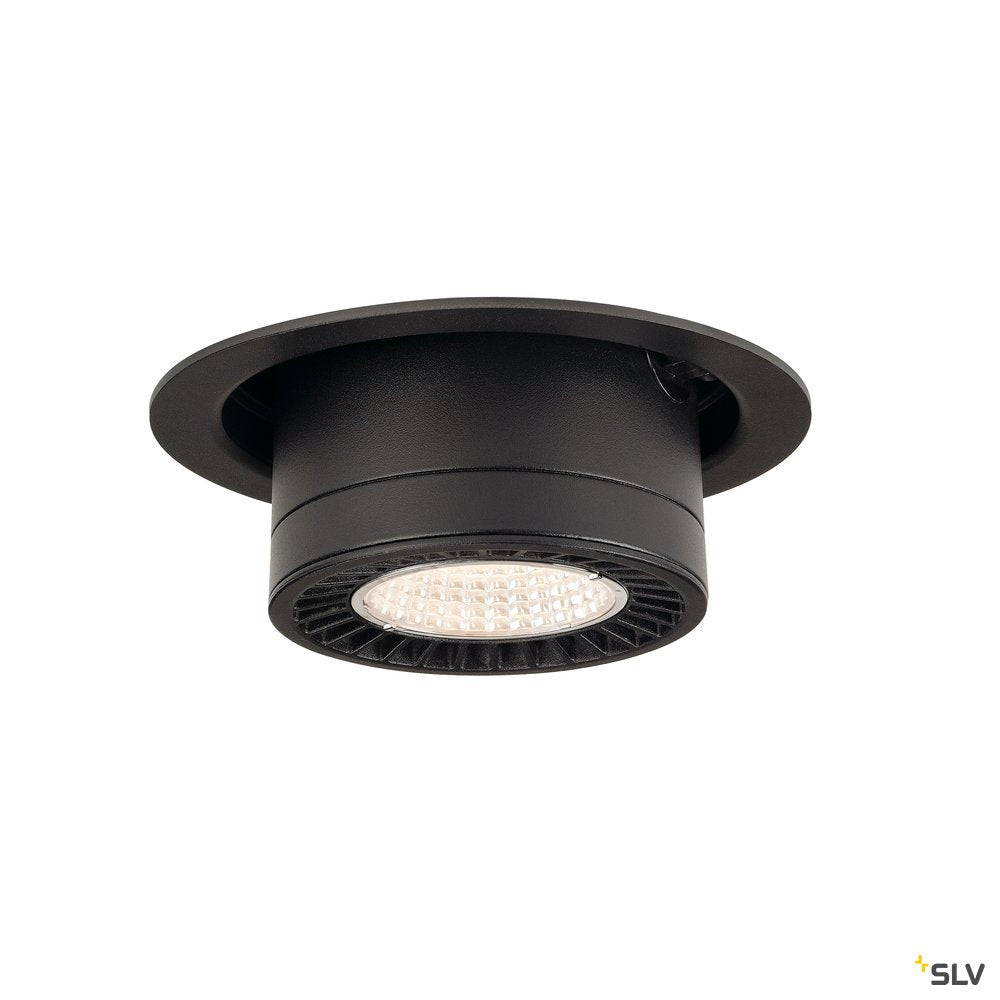 SLV SUPROS MOVE Deckeneinbau- leuchte, rund, schwarz, 3000lm 3000K, SLM LED, 60° Reflektor