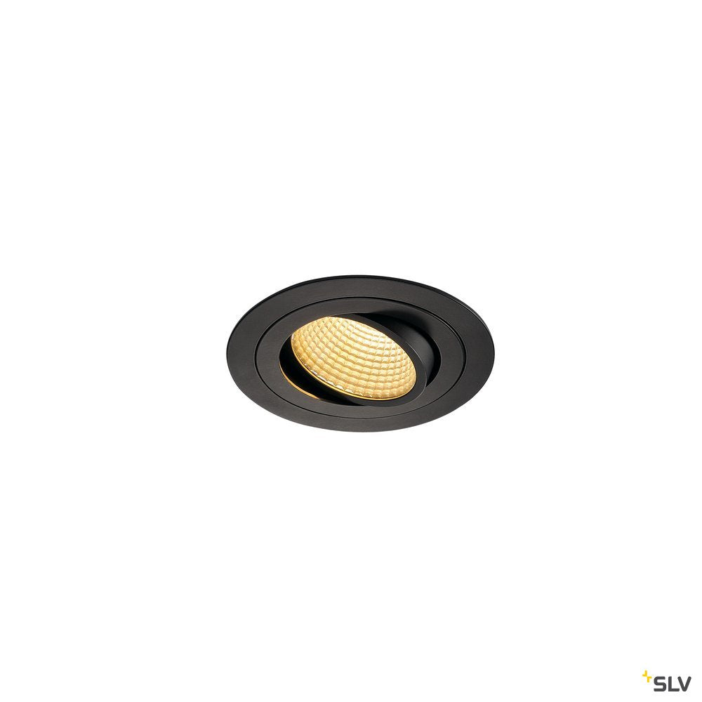 SLV NEW TRIA LED DL ROUND Set, mattschwarz, 12W, 38°, 2700K, inkl. Treiber, Clipfed.