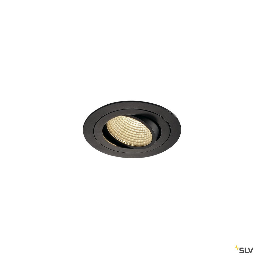 SLV NEW TRIA LED DL ROUND Set, mattschwarz, 12W, 38°, 3000K, inkl. Treiber, Clipfed.