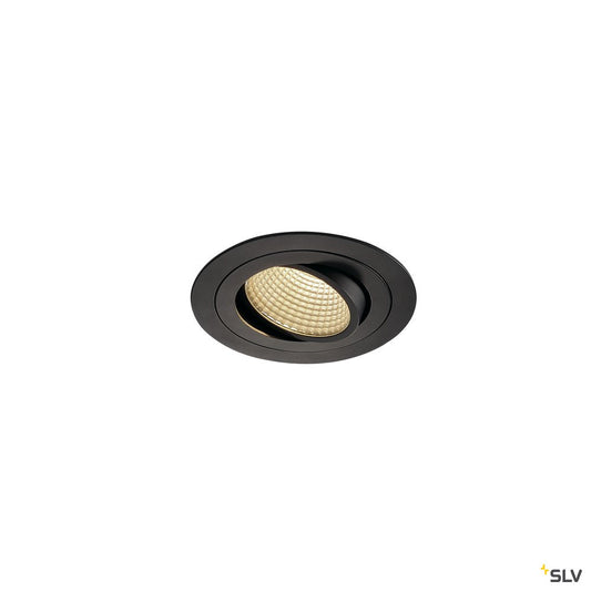 SLV NEW TRIA LED DL ROUND Set, mattschwarz, 12W, 38°, 3000K, inkl. Treiber, Clipfed.