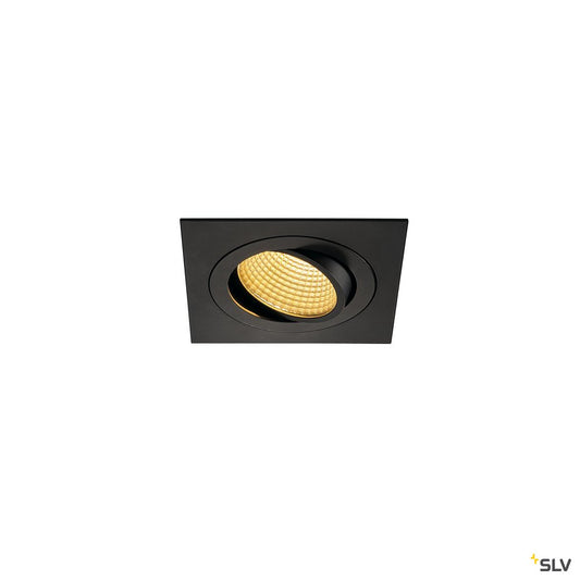 SLV NEW TRIA LED DL SQUARE Set, mattschwarz, 12W, 38°, 2700K, inkl. Treiber, Clipfed.