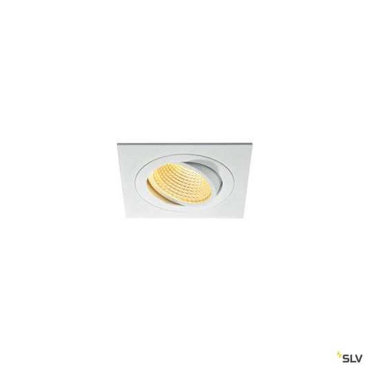 SLV NEW TRIA LED DL SQUARE Set, mattweiss, 12W, 38°, 2700K, inkl. Treiber, Clipfed.
