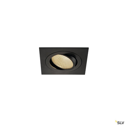 SLV NEW TRIA LED DL SQUARE Set, mattschwarz, 12W, 38°, 3000K, inkl. Treiber, Clipfed.