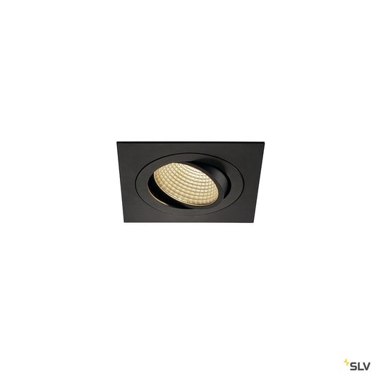 SLV NEW TRIA LED DL SQUARE Set, mattschwarz, 12W, 38°, 3000K, inkl. Treiber, Clipfed.