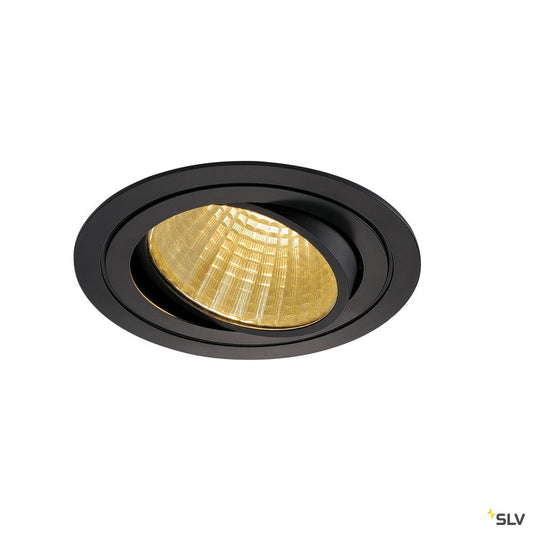 SLV NEW TRIA LED DL ROUND Set, mattschwarz, 25W, 30°, 2700K, inkl. Treiber, Clipfed.
