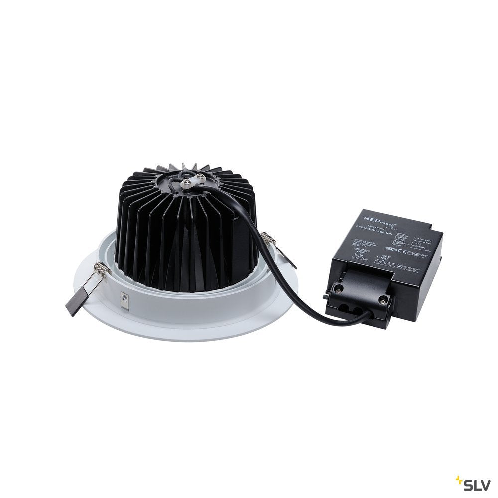 SLV NEW TRIA LED DL ROUND Set, mattweiss, 25W, 30°, 2700K, inkl. Treiber, Clipfed.