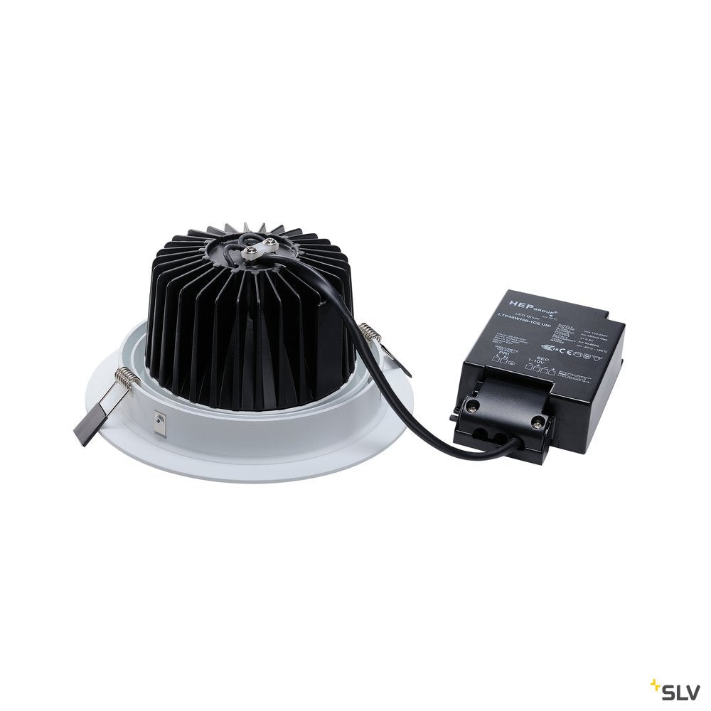 SLV NEW TRIA LED DL ROUND Set, mattweiss, 25W, 30°, 3000K, inkl. Treiber, Clipfed.