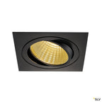 SLV NEW TRIA LED DL SQUARE Set, mattschwarz, 25W, 30°, 2700K, inkl. Treiber, Clipfed.