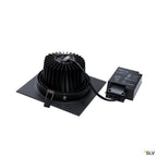 SLV NEW TRIA LED DL SQUARE Set, mattschwarz, 25W, 30°, 2700K, inkl. Treiber, Clipfed.
