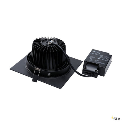 SLV NEW TRIA LED DL SQUARE Set, mattschwarz, 25W, 30°, 3000K, inkl. Treiber, Clipfed.