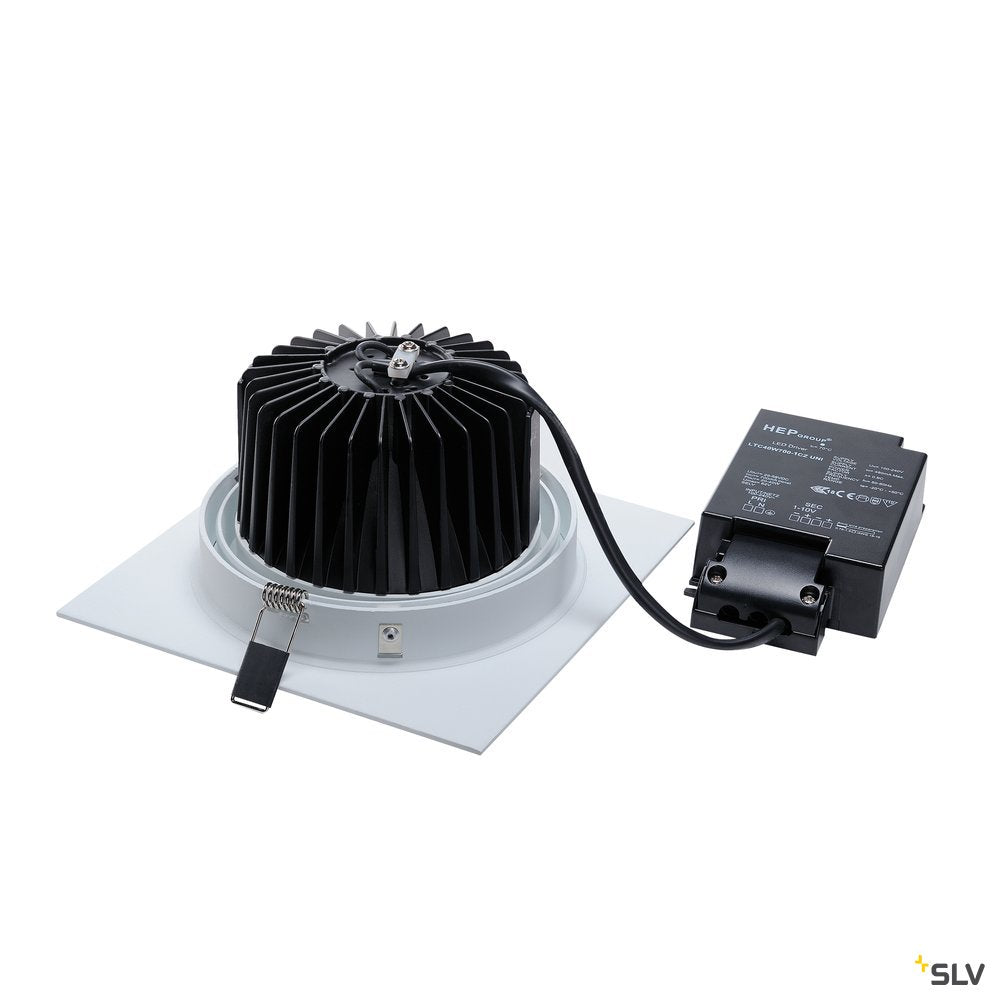 SLV NEW TRIA LED DL SQUARE Set, mattweiss, 25W, 30°, 3000K, inkl. Treiber, Clipfed.