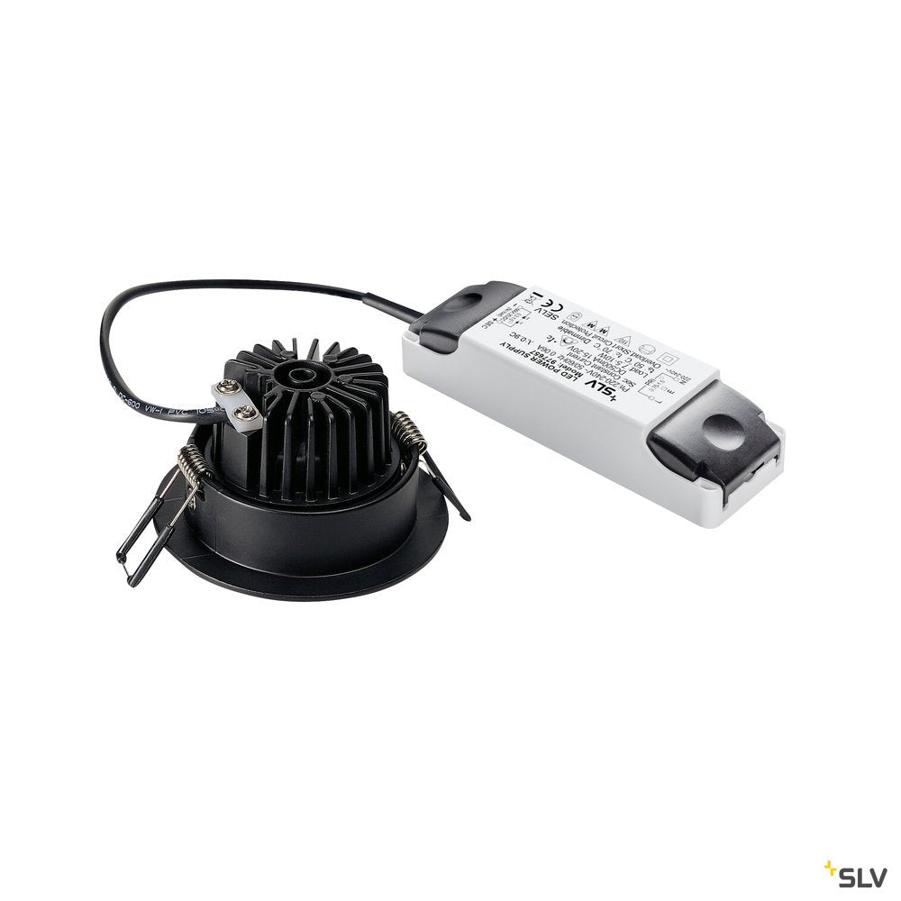 SLV NEW TRIA 68 LED DL ROUND Set, mattschwarz, 9W, 38°, 3000K, inkl. Treiber