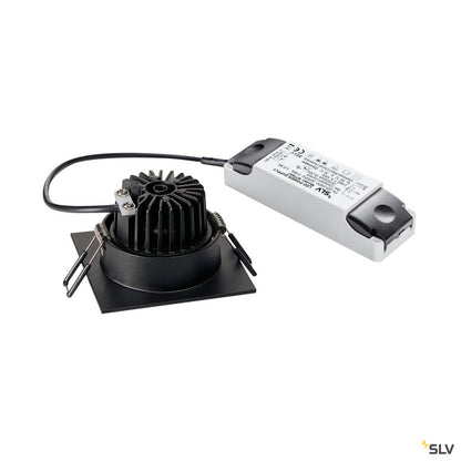 SLV NEW TRIA 68 LED DL SQUARE Set, mattschwarz, 9W, 38°, 3000K, inkl. Treiber