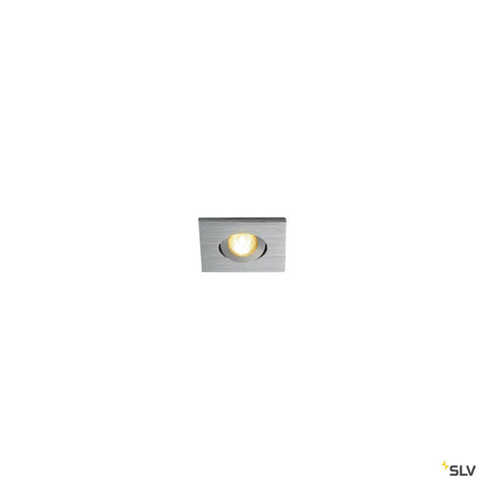 SLV NEW TRIA MINI DL SQUARE, alu-brushed, 30°, 3000K, inkl. Treiber, Clipfed.