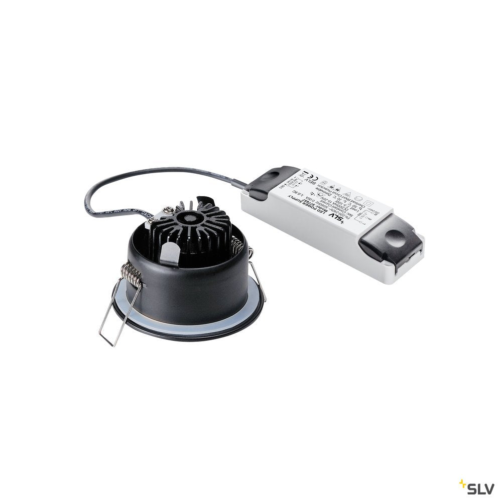 SLV OUT 65 LED DL ROUND Set Down- light, mattschwarz, 9W, 38°, 3000K, inkl. Treiber