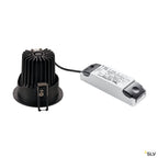 SLV H-LIGHT ROUND HOLE, mattschwarz, 12W, 20°, 2700K, inkl. Treiber, Clipfeder