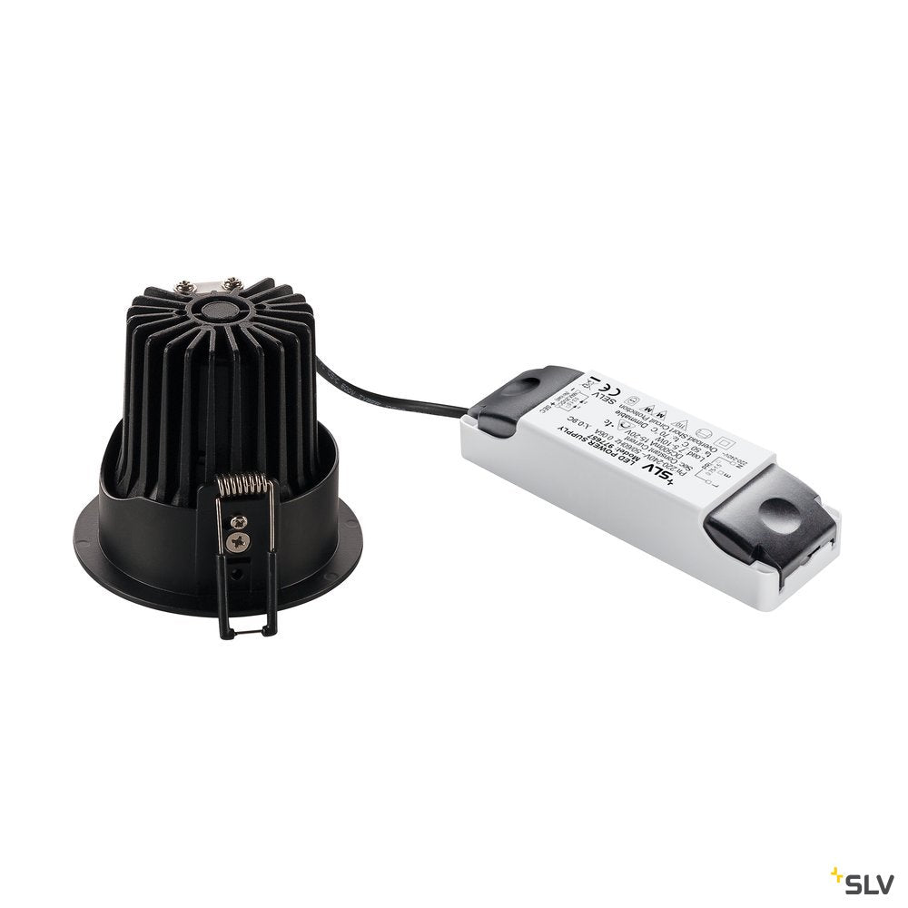 SLV H-LIGHT OVAL HOLE, mattschwarz, 12W, 20°, 2700K, inkl. Treiber, Clipfeder