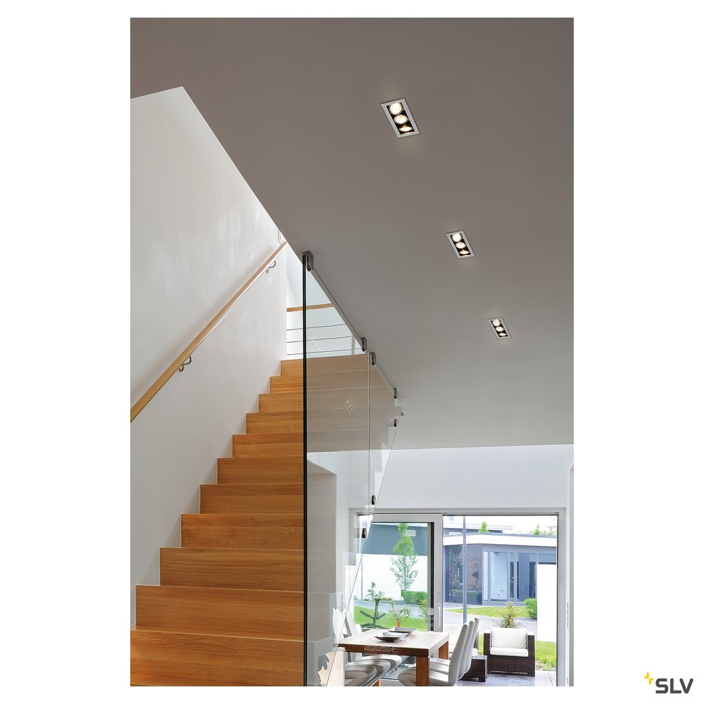 SLV KADUX 3 GU10 Downlight, eckig, alu brushed, max. 3x50W