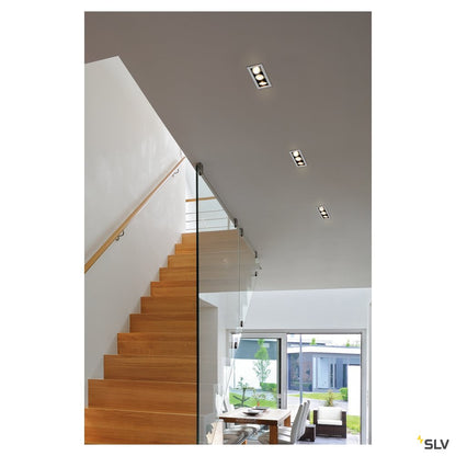 SLV KADUX 3 GU10 Downlight, eckig, alu brushed, max. 3x50W