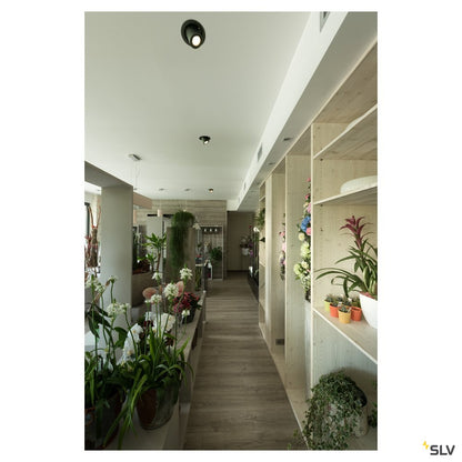 SLV SUPROS MOVE 78 Deckeneinbau- leuchte, rund, schwarz, 3000K, 60° Linse